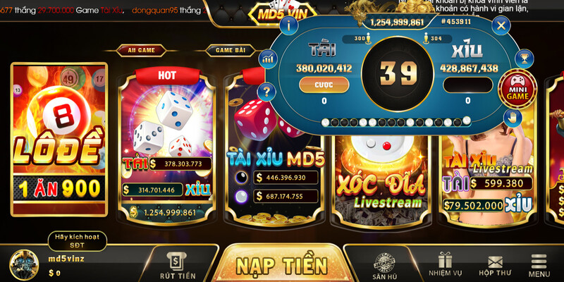 Khái quát vài nét về tài xỉu MD5 Loto188